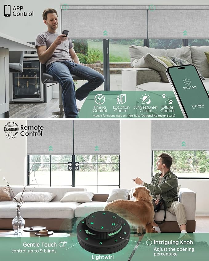 Yoolax Motorized Blinds with Remote, Smart Blinds - Image 3