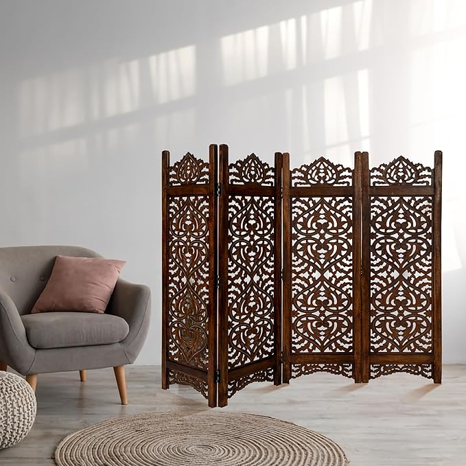 Lightnpro 4-Panel Wood-Heart Room Divider 64" × 48" - Image 6