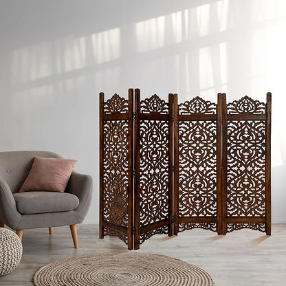 Lightnpro 4-Panel Wood-Heart Room Divider 64" × 48" - Image 6