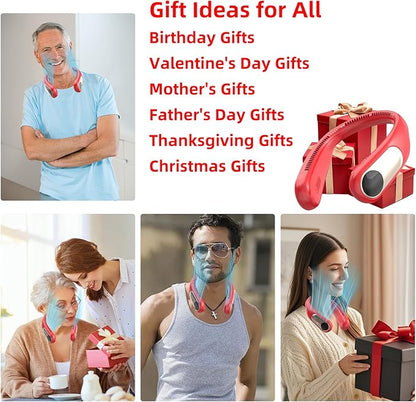 Portable Neck Fan, Personal Wearable Bladeless Fan, LED Display, 6000mAh USB - Image 5