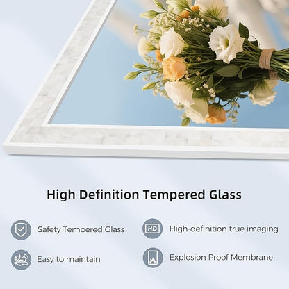 Tanmicoshomy White Shell Framed Rectangular Wall Mirrors - Image 6