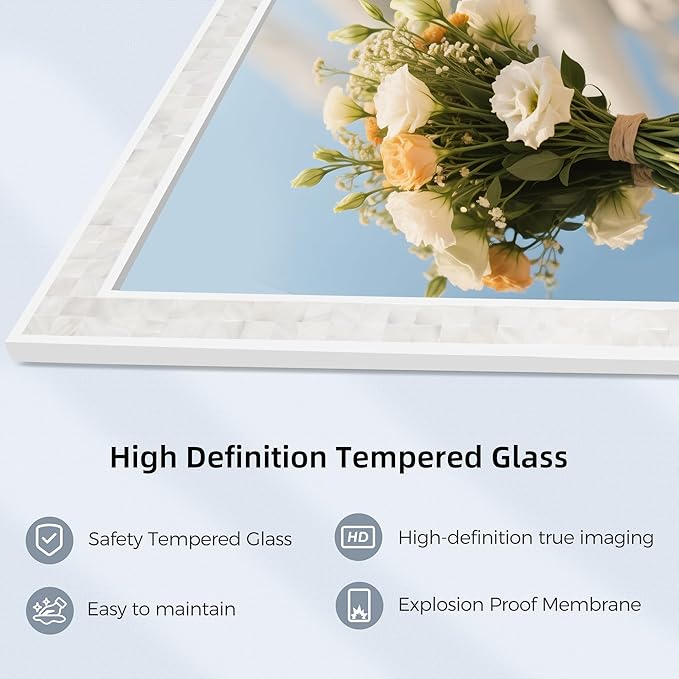 Tanmicoshomy White Shell Framed Rectangular Mirrors - Image 5