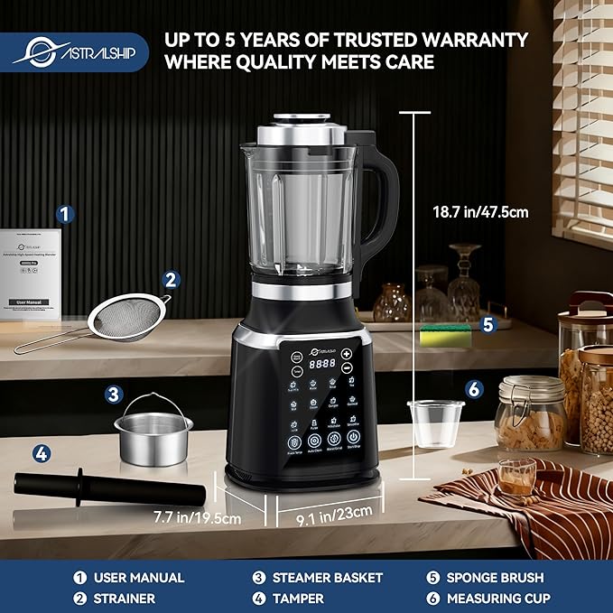 Blenders for Kitchen with Tamper 1500W Adjustable 26000-60000RPM High Speed - Image 9