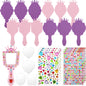 Liliful 12 Pack Princess Foam Mirrors for Girls,Stylish,Purple, Pink | Unfinished Mirror Craft with Gem Stickers, Unbreakable Toy for Birthday Party Favors, Kids DIY Decorating Activity