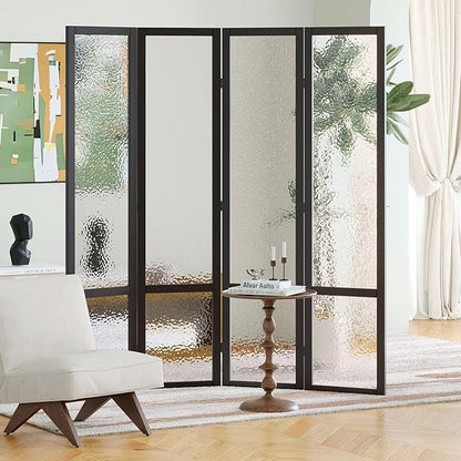 Acrylic Room Divider, 4-Panel Freestanding Partition Screen, Frosted - Image 7