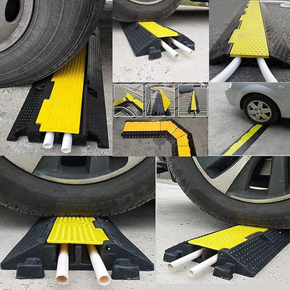 Reliancer 3 Pack Dual Channel Rubber Cable Protector Ramp 2 Channel Traffic - Image 9