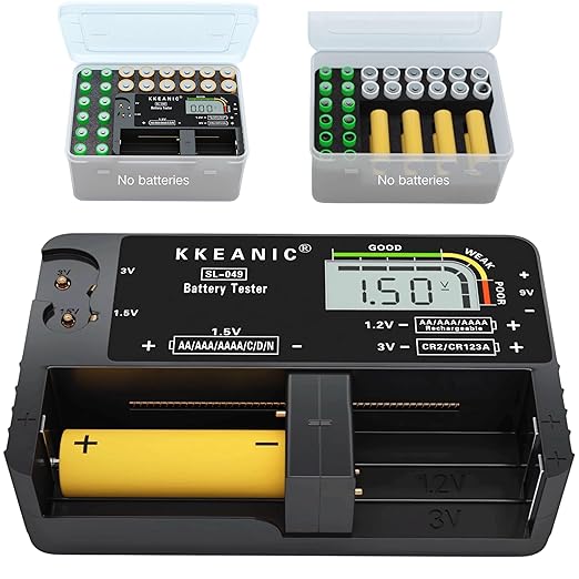 Battery Tester with Battery Organizer Storage Case, Professional Digital by Provideeasytouseproducts