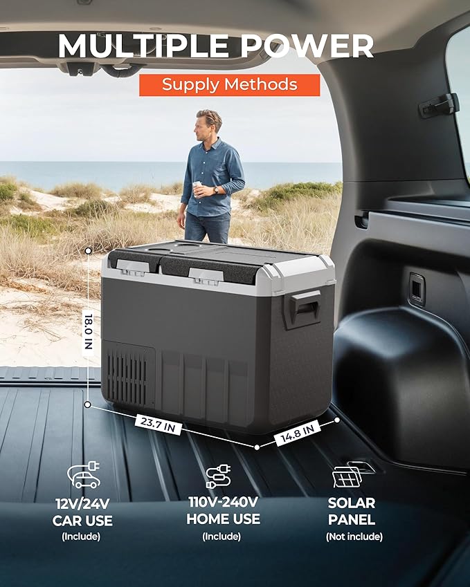 12 Volt Car Refrigerator, 37QT Electric Cooler, Dual Zone Portable Freezer - Image 5