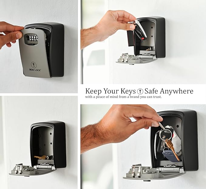 Iron Lock® Key Lock Box XXL Wall Mount – Waterproof Outdoor Key Safe - Image 7