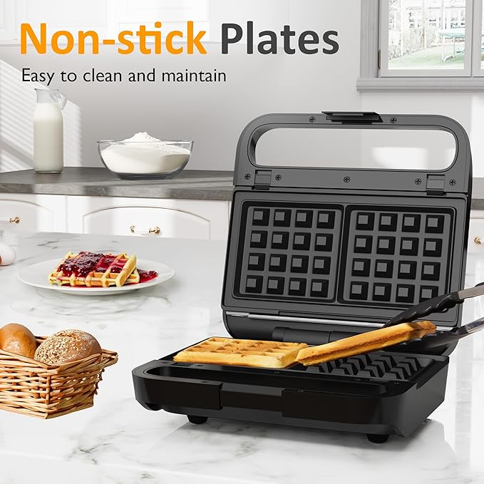 Sunvivi 3 in 1 Sandwich Maker, Electric Waffle Maker - Image 2
