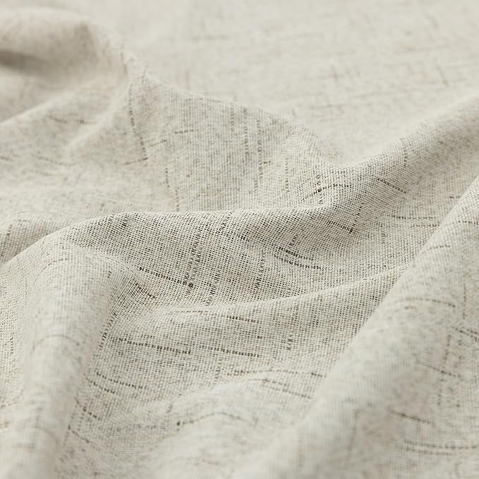 KOUFALL Oatmeal Beige Natural Linen Blackout Curtains 90 Inches Long, Pleated - Image 8