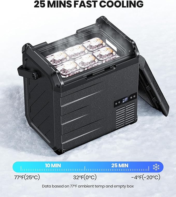 EENOUR D18 12 Volt Car Refrigerator, Portable Freezer 19Qt/18L Battery & Solar - Image 3