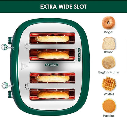 Roter Mond 4 Slice Toaster Retro Stainless Steel - Image 3