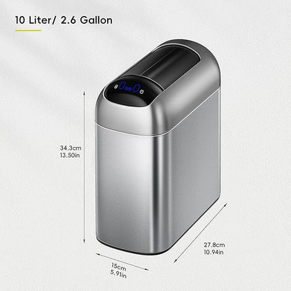 EKO Astro Slim Sensor Trash Can, 10L / 2.6 Gallon Touchless Garbage Bin - Image 2
