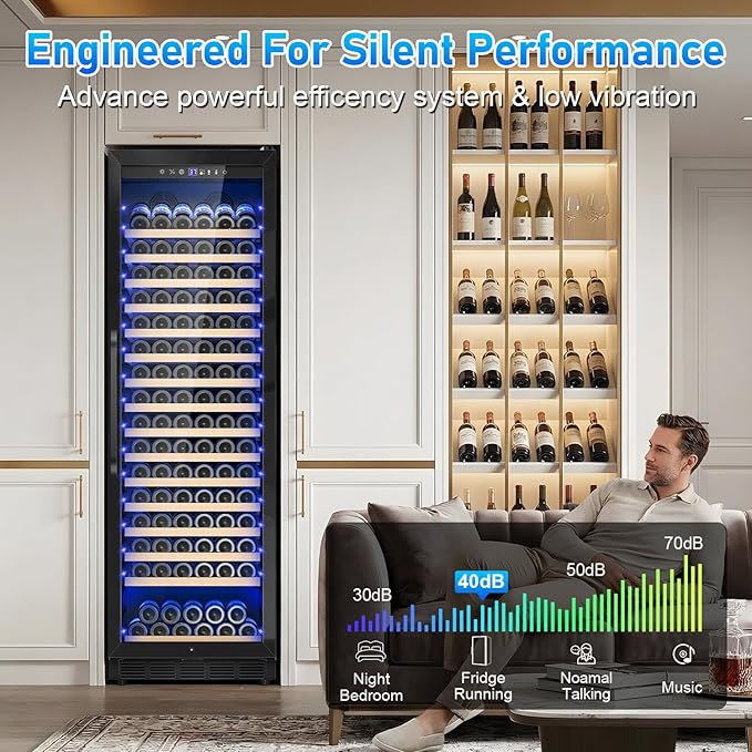 24" Wine Cooler Refrigerator Black, 24 Inch Wide Large Capacity - Image 7