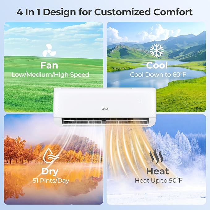 COSTWAY 12000 BTU Mini Split Air Conditioner, - Image 3