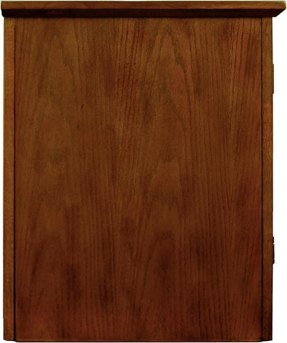 Leick Home 82350 Solid Wood Mission Oak Three Door TV Stand - Image 2