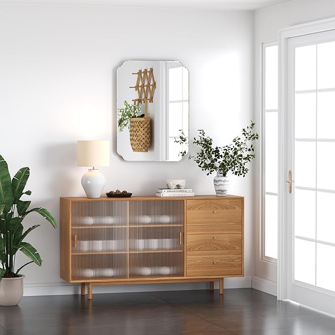 Bathroom Mirrors for Over Sink, Frameless Mirrors for Wall, 24x18 Inch Beveled - Image 6