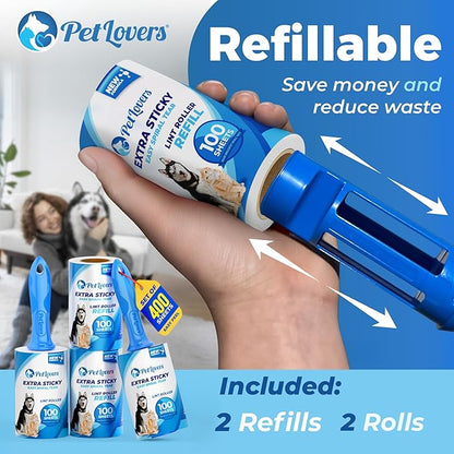 PetLovers Extra Sticky Lint Roller Ultimate Value Set 400 Sheets - Image 6