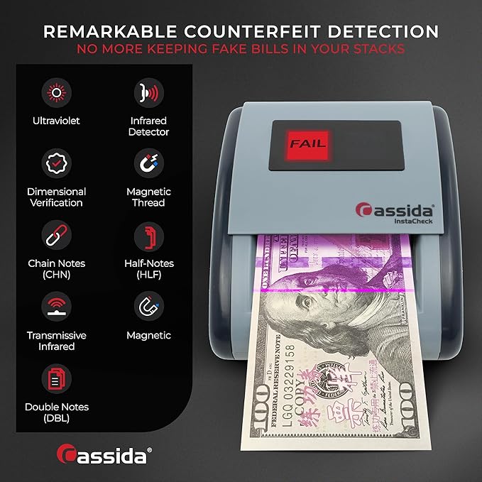 Cassida InstaCheck Small Footprint, Magnetic and Ultraviolet Sensors, Compact - Image 6