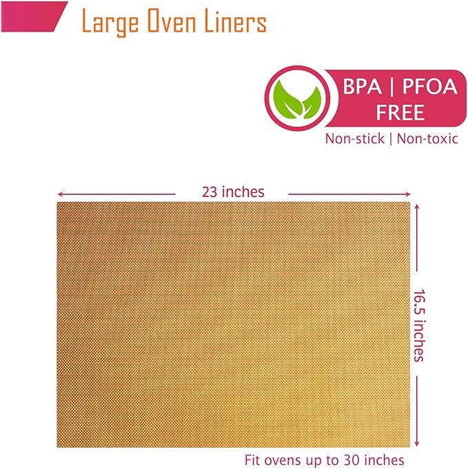 Forever Young & Co. 2 Pack Non-stick Copper Large Oven Floor Protector Liner - Image 2