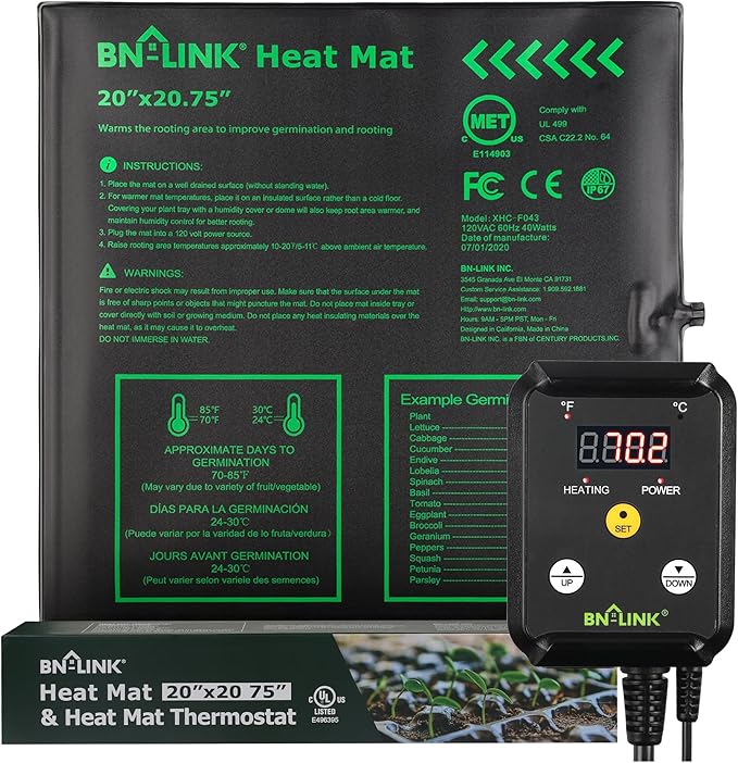 BN-LINK Seedling Heat Mat Heating Pad 20" x 20.75" by BN-LINK