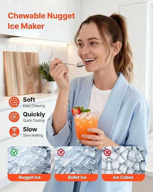 VEVOR Countertop Ice Maker, 44 lbs per Day, Self-Cleaning Portable Machine - Image 3