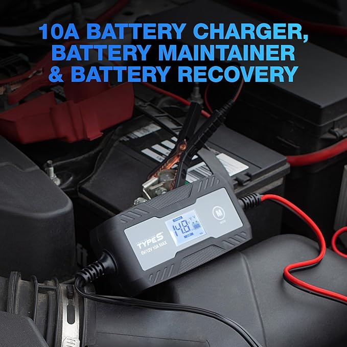Type S 10A Smart Battery Charger & Maintainer, 6V & 12V Fully Automatic Trickle - Image 5
