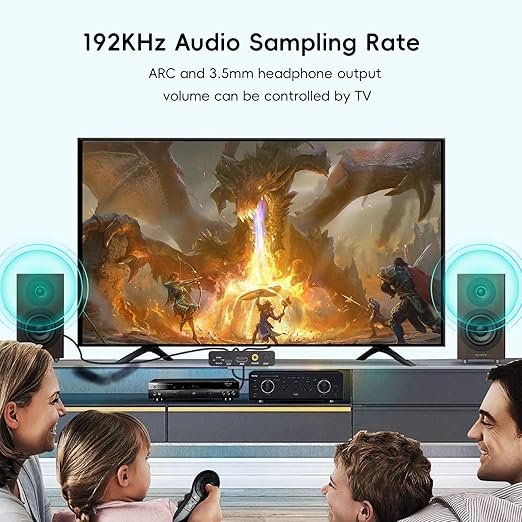 HDMI ARC Audio Extractor, DAC Converter, 192KHz Digital to Analog Audio - Image 2