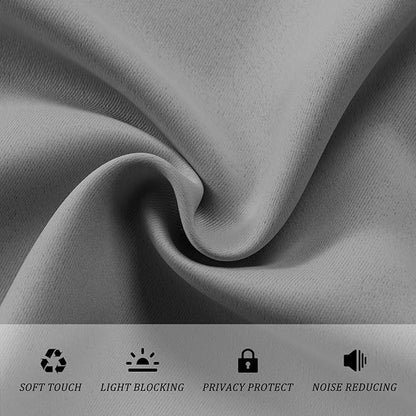 JIUZHEN Blackout Sliding Door Curtain 84 inches Long, Grommet Privacy Protect - Image 4