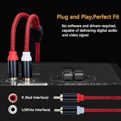 RCA Cable 3Ft, 2Rca Male to 2-Rca Male Audio Stereo Subwoofer Cable - Image 6
