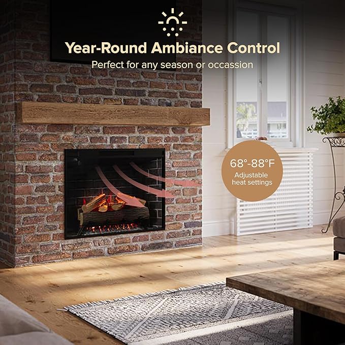 Modern Ember Uptown 33" Smart Electric Fireplace Insert - Image 4