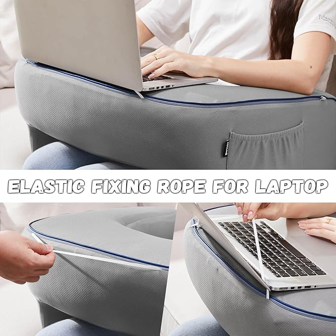 Reading Pillow for Gaming, Extra Large Laptop Pillow for Adult, Memory Foam Lap - Image 7
