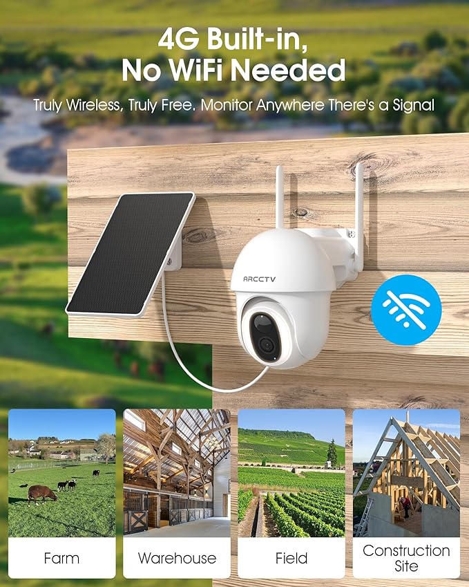 4G LTE Cellular Security Camera Outdoor, Wireless Solar Powered, no WiFi - Image 3