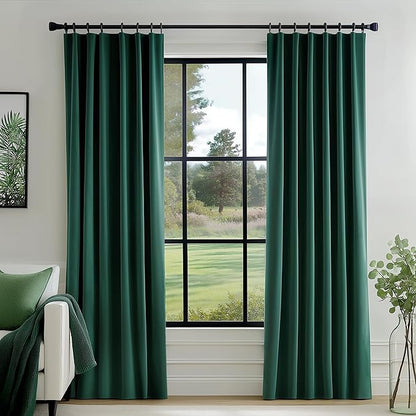 FMFUNCTEX Velvet Curtains Emerald Green Thermal Insulated Curtains by Fmfunctex