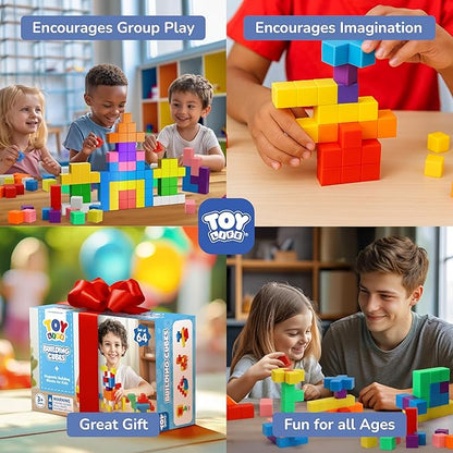 64PCS Magnetic Blocks, Magnetic Building Blocks - Image 4