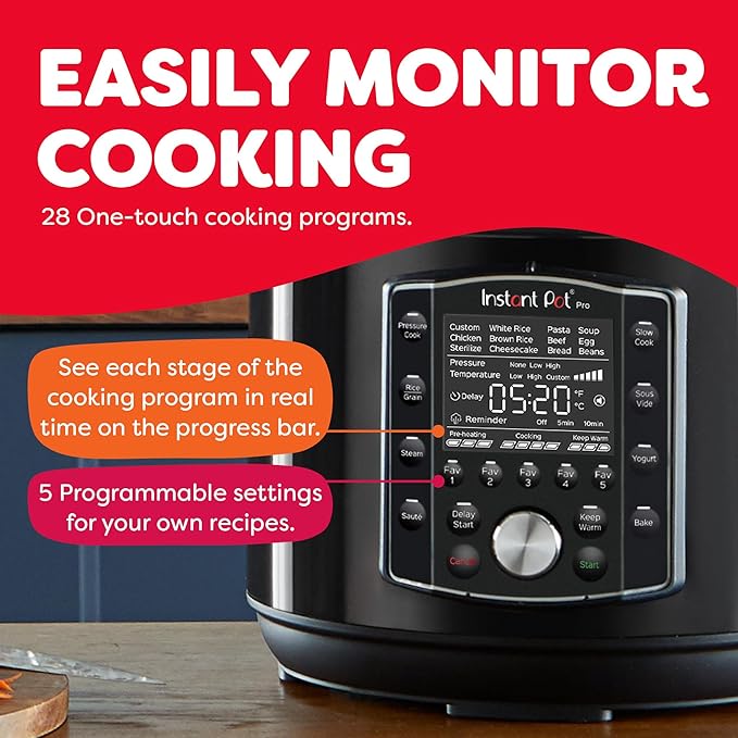 Instant Pot Pro 10-in-1 Pressure Cooker, Slow Cooker, Rice/Grain Cooker - Image 3