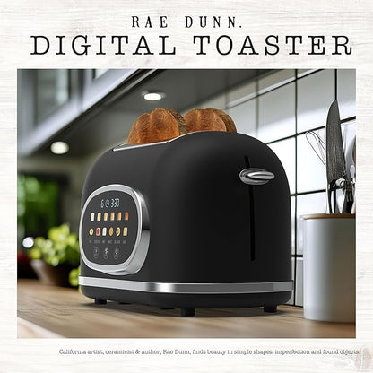 Rae Dunn Retro Digital Electric Toaster, 2 Slice Stainless Steel Toaster - Image 4