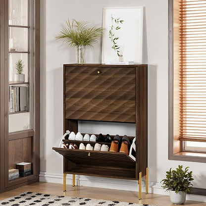 Smuxee Walnut Shoe Cabinet - Image 8
