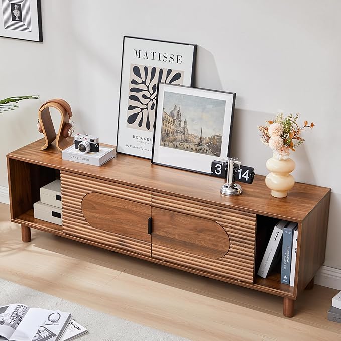 Bifins 63inch Wood TV Stand for Televisions up to 70 Inches, Mid Century Modern - Image 4