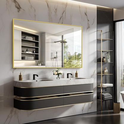 Gold Bathroom Mirror for Wall, 60x36 Inch Rectangle Mirrors - Image 8