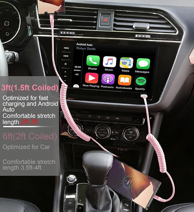 USB C to USB C Cable, CarPlay iPhone USB-C Cable/Android Auto USB C Cord - Image 4