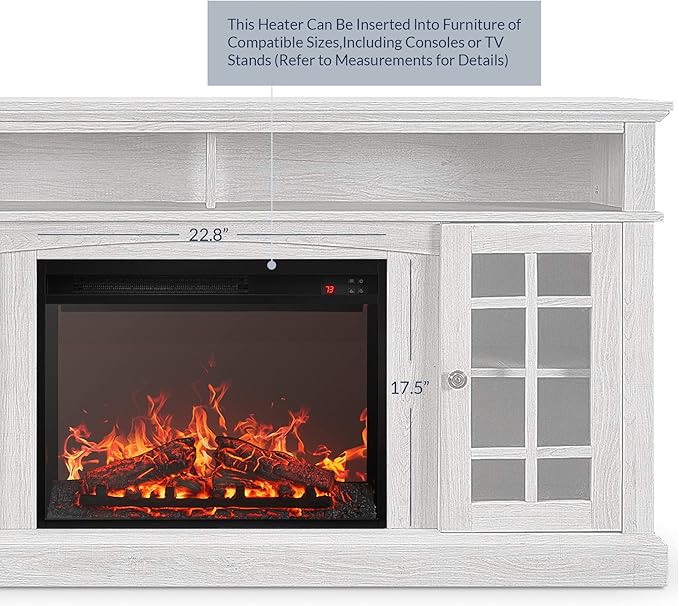 BELLEZE 23" Electric Fireplace Insert w/Fire Crackling Sound, Recessed - Image 5
