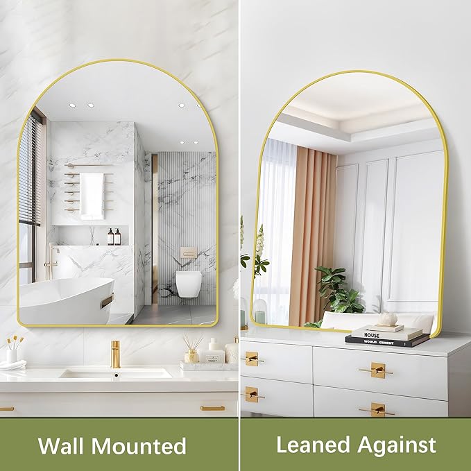 Arched Bathroom Mirror, Wall Mounted Mirror, Living Room, Vertically Hanging or - Image 8