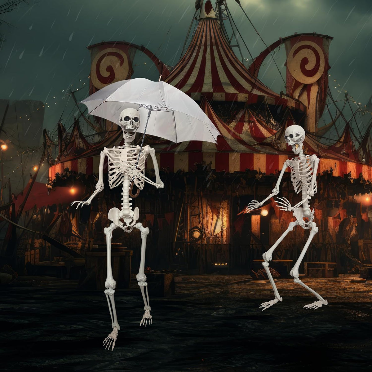 Lodou 5.4Ft Posable Life Size Human Skeleton for Halloween Decoration