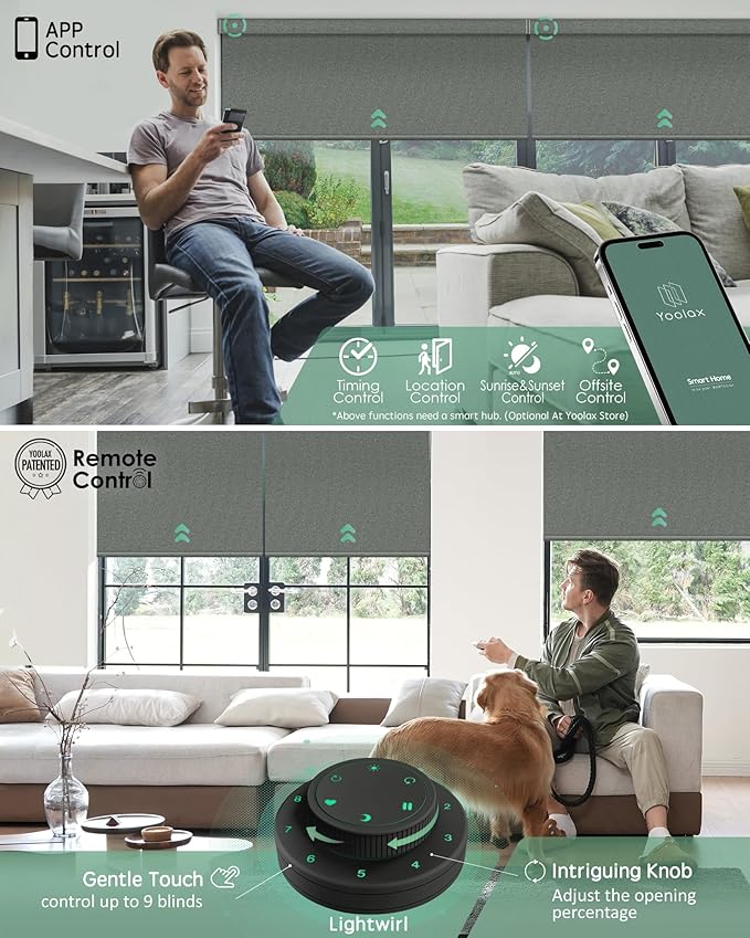 Yoolax Motorized Blinds with Remote, Smart Blinds - Image 3