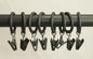 Urbanest Set of 16 Metal Curtain Drapery Clip Rings 1 Inch Diameter, Fits up to 3/4 Inch Rod, (Matte Black)