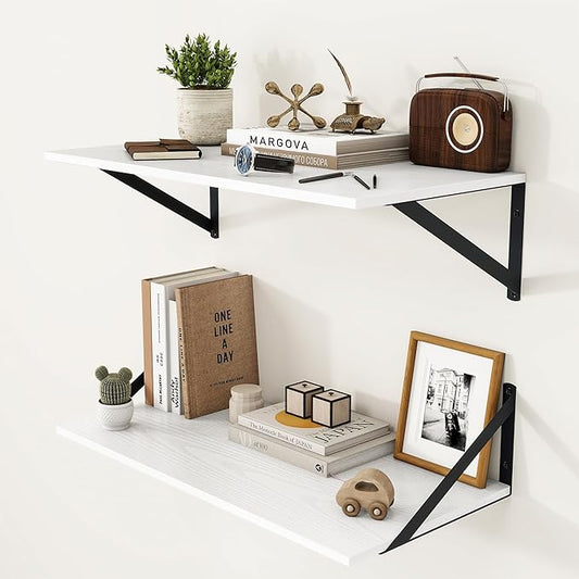 Heimlove White Deep Floating Shelves by Heimlove