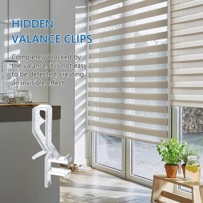 30 Pcs Hidden Channel Valance Clips 1-7/8 Inch Clear Plastic Blinds Clips for Valance, Replacement Clip with a Groove for Blinds Wood & Faux Wood Window Blinds