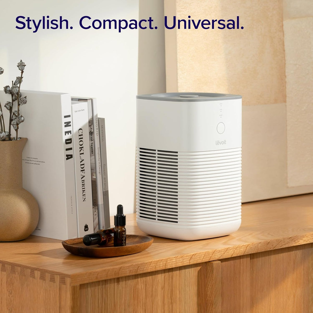 levoit air purifiers for home bedroom dorm room, front angle view